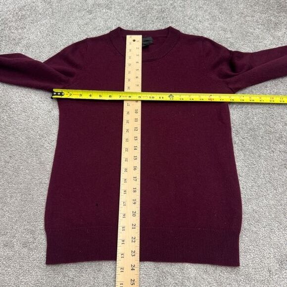 J.Crew Italian Cashmere Crew Neck Pullover Sweater Women Small Maroon 3/4 Sleeve - Picture 7 of 13
